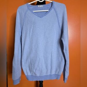 Tommy Bahama Reversible Blue V-Neck Cotton Sweater Sz: Small